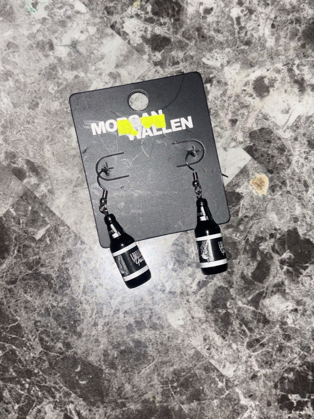 Hot Topic Black and White Bottle Dangle Earrings